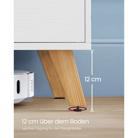 Rootz White Chipboard TV Cabinet - Entertainment Center - Media Console - Spacious Storage - Sturdy Construction - Modern Design - 40cm x 140cm x 50cm