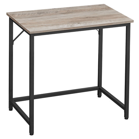 Rootz Industrial Style Writing Desk - Narrow Office Table - Chipboard Desk - Steel Frame - Greige Black - 50cm x 80cm x 76cm
