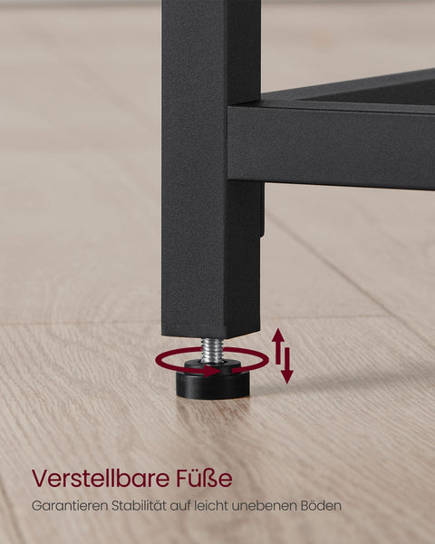 Rootz Black Desk - Study Table - Writing Desk - Chipboard and Steel - Lightweight - Easy Assembly - Modern Design - 50cm x 80cm x 76cm