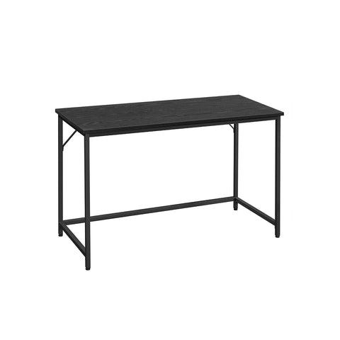 Rootz Black Desk - Writing Table - Study Desk - Chipboard and Steel - Spacious Surface - Easy Assembly - 60cm x 120cm x 76cm