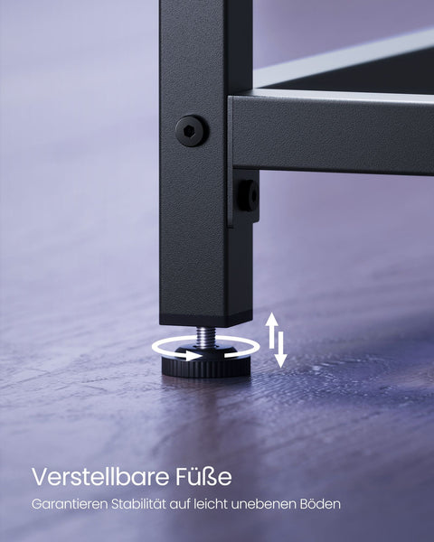 Rootz Black Desk - Writing Table - Study Desk - Chipboard and Steel - Spacious Surface - Easy Assembly - 60cm x 120cm x 76cm
