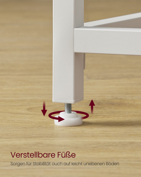 Rootz Office Table Industrial Design - Writing Desk -  White - Chipboard and Steel - 50cm x 100cm x 76cm - 10kg - 50kg Load Capacity