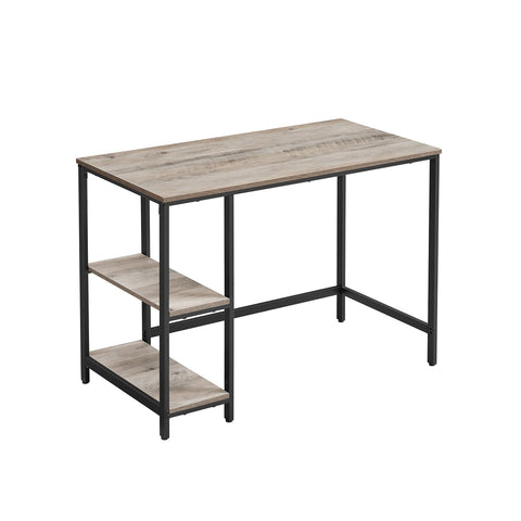 Rootz Greige Black Desk - Writing Table - Study Desk - Chipboard and Steel Construction - Spacious Surface - Easy Assembly - 50cm x 100cm x 75cm