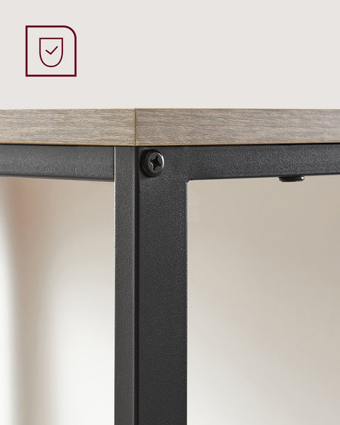 Rootz Greige Black Desk - Writing Table - Study Desk - Chipboard and Steel Construction - Spacious Surface - Easy Assembly - 50cm x 100cm x 75cm