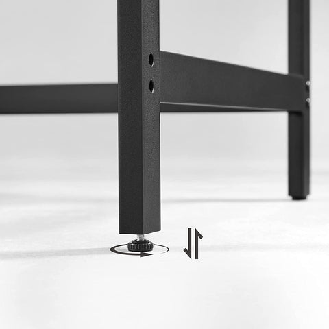 Rootz Black Computer Desk with Shelves - Office Desk - Workstation - Chipboard and Steel - 120cm x 60cm x 75cm
