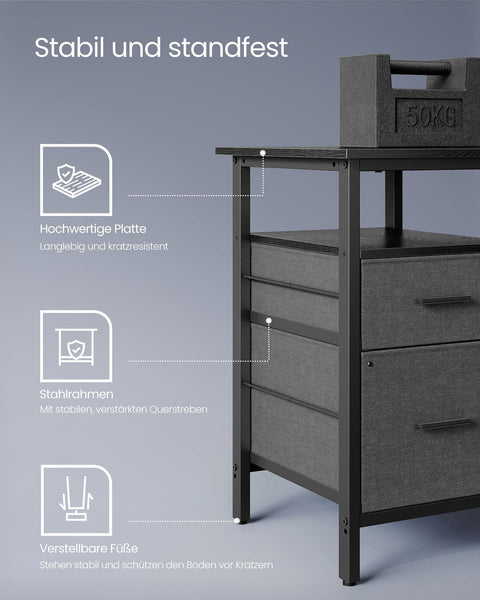 Rootz L-Shaped Desk - Workstation - Corner Desk - Ebony Black - Built-in Sockets - 120cm x 140cm x 75cm