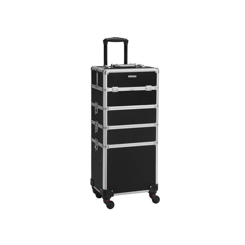 Rootz Cosmetic Trolley - Makeup Artist Trolley - Rolling Beauty Cart - Wheeled Beauty Organizer - Vanity Case With Wheels - Makeup Organizer - MDF - Black - 35 x 25 x 82.5 cm (L x W x H)