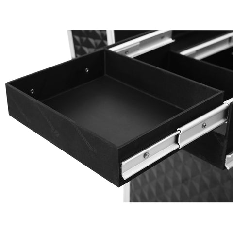 Rootz Cosmetic Case with Telescopic Handle - Makeup Organizer - Travel Case - ABS Plastic - Umbrella Fabric - 34cm x 56cm x 24cm