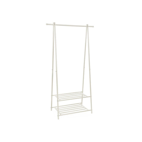 Rootz Clothes Rack - Shoe Rack - Stable Design - Purpose Perfectly - Elegant Impression - Elegant Design - Iron Pipe - Cream White - 87.5 x 155 x 41 cm