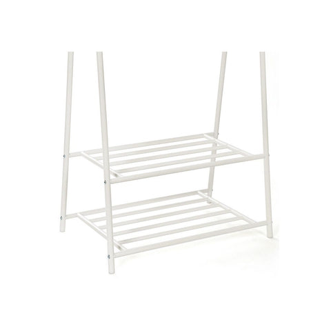 Rootz Clothes Rack - Shoe Rack - Stable Design - Purpose Perfectly - Elegant Impression - Elegant Design - Iron Pipe - Cream White - 87.5 x 155 x 41 cm