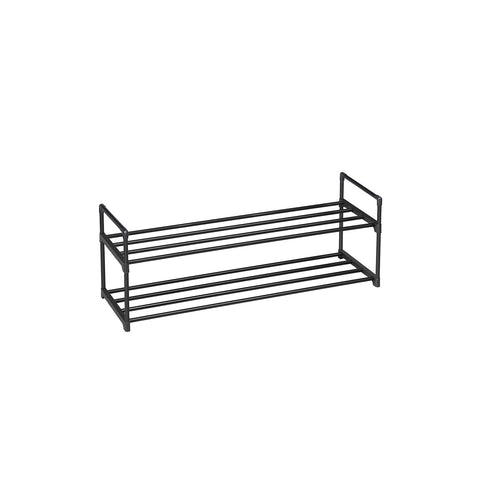 Rootz Shoe Rack - Black Metal Tube Shoe Organizer - Easy Assembly Shoe Stand - 92cm x 30cm x 33cm - 4kg Max Load Capacity - Closet Storage Solution
