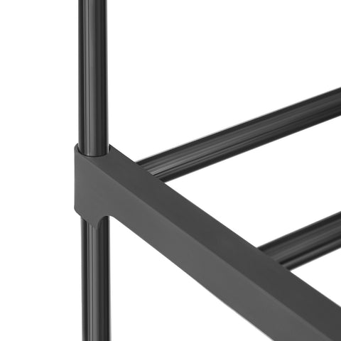 Rootz Shoe Rack - Black Metal Tube Shoe Organizer - Easy Assembly Shoe Stand - 92cm x 30cm x 33cm - 4kg Max Load Capacity - Closet Storage Solution