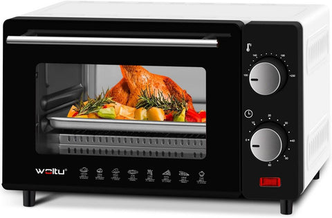 Rootz Mini Oven - Tabletop Cooker - 10L Compact Oven - Energy Efficient - Baking, Toasting, Roasting - 36.5cm x 22.1cm x 28.5cm