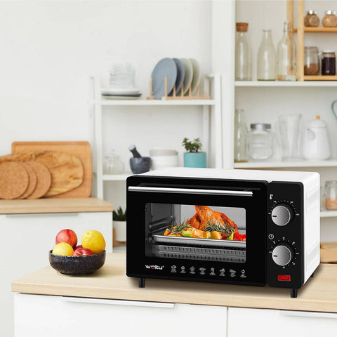 Rootz Mini Oven - Tabletop Cooker - 10L Compact Oven - Energy Efficient - Baking, Toasting, Roasting - 36.5cm x 22.1cm x 28.5cm