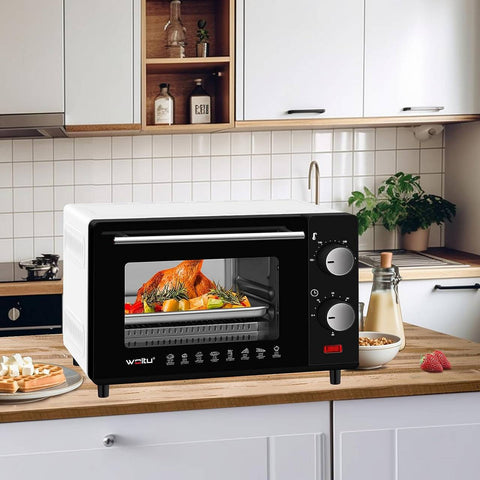 Rootz Mini Oven - Tabletop Cooker - 10L Compact Oven - Energy Efficient - Baking, Toasting, Roasting - 36.5cm x 22.1cm x 28.5cm