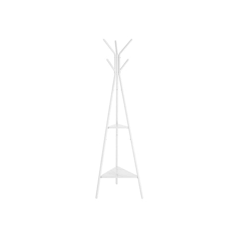 Rootz Coat Rack - Wardrobe - Entryway Organizer - Iron Frame - Marble-Look Shelves - Clarity - Coziness - Practicality - 49cm x 49cm x 179cm