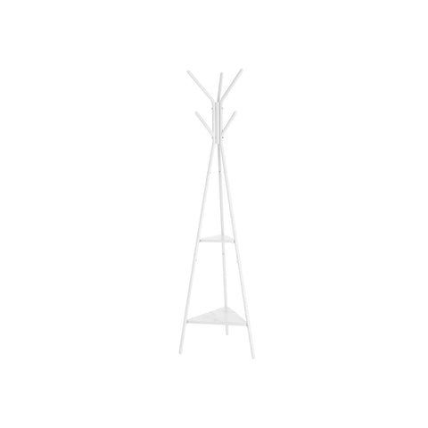 Rootz Coat Rack - Wardrobe - Entryway Organizer - Iron Frame - Marble-Look Shelves - Clarity - Coziness - Practicality - 49cm x 49cm x 179cm