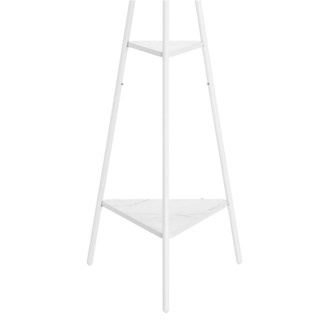 Rootz Coat Rack - Wardrobe - Entryway Organizer - Iron Frame - Marble-Look Shelves - Clarity - Coziness - Practicality - 49cm x 49cm x 179cm