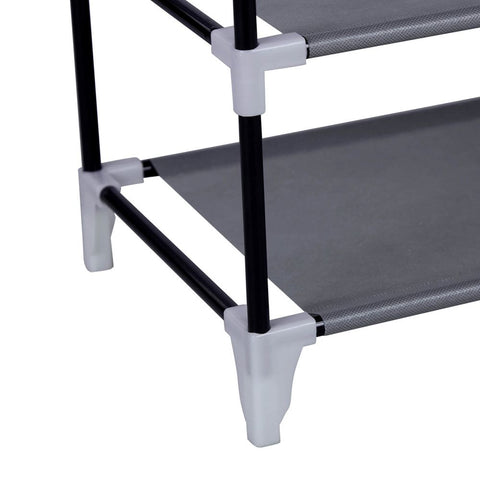Rootz Shoe Rack - Shoe Rack For 27 Pairs Of Shoes - Shoe Storage Rack - Entryway Shoe Rack - Shoe Organizer - Shoe Cabinet - Fleece Fabric - Gray - 58 x 160 x 28 cm (W x H x D)