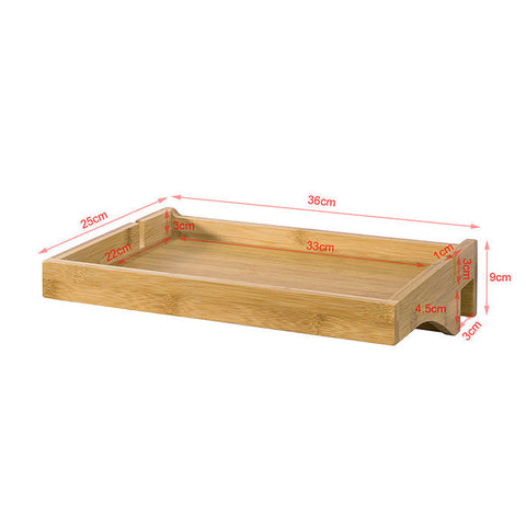 Rootz Bamboo Bedside Shelf - Clip-On Nightstand - Hanging Storage - Cable Management Slots - Tool-Free Installation - 36cm x 9cm x 25cm