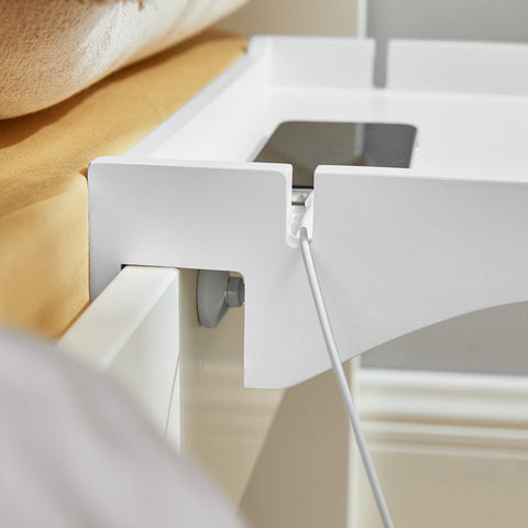 Rootz Bamboo Bedside Shelf - Clip-On Nightstand - Hanging Storage - Cable Management - Easy Installation - 36cm x 8cm x 25cm