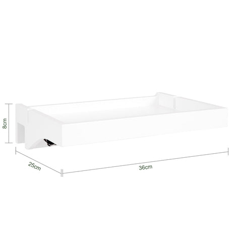 Rootz Bamboo Bedside Shelf - Clip-On Nightstand - Hanging Storage - Cable Management - Easy Installation - 36cm x 8cm x 25cm