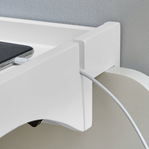 Rootz Bamboo Bedside Shelf - Clip-On Nightstand - Hanging Storage - Cable Management - Easy Installation - 36cm x 8cm x 25cm