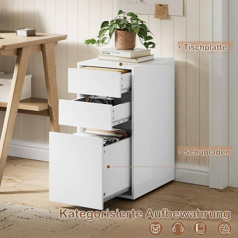 Rootz Bedside Table with Drawers - Nightstand - Bedside Cabinet - Efficient Space-Saving - Wood Material - 30cm x 60cm x 40cm