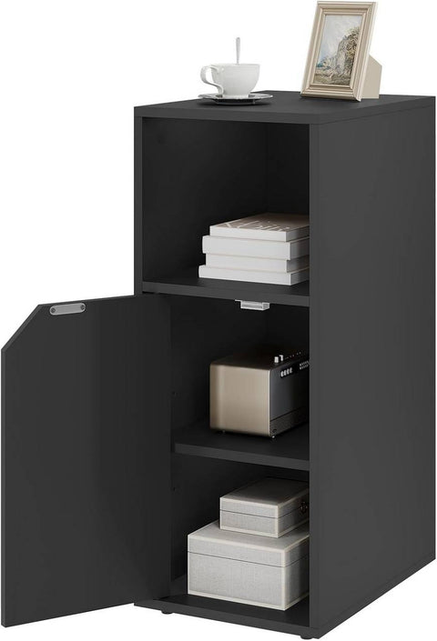 Rootz Bedside Table - Small Nightstand - Modern Nightstand - E1 Standard Wood - Compact Design - Adjustable Divider - 25cm x 62cm x 35cm