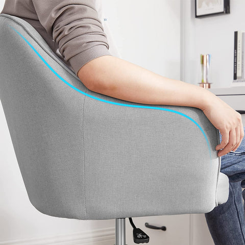 Rootz Height-Adjustable Office Chair - Desk Chair - Ergonomic Chair - Breathable Surface - Modern Design - PU Wheels - Light Gray - Steel Frame - 65cm x 69cm x (83-93)cm - 9.4kg