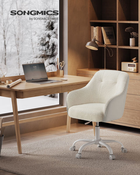 Rootz Swivel Chair - Lounge Chair - Office Chair - Steel Frame - Velvet Upholstery - Adjustable Height - 64cm x 64cm x (83-93)cm