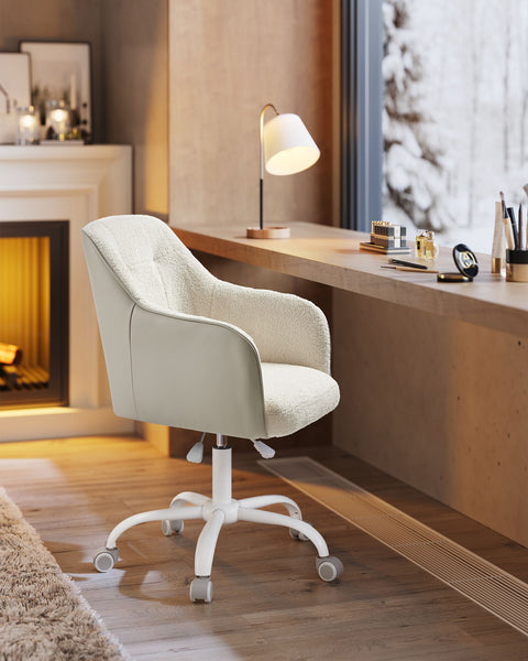 Rootz Swivel Chair - Lounge Chair - Office Chair - Steel Frame - Velvet Upholstery - Adjustable Height - 64cm x 64cm x (83-93)cm
