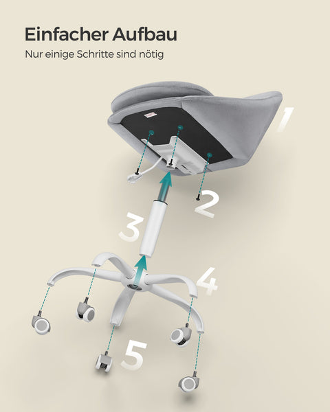 Rootz Swivel Chair - Office Chair - Rolling Chair - Steel Frame - Velvet - Nylon Wheels - 28 kg/m3 Foam Padding - 60cm x 60cm x (80-90)cm - Dove Gray - 8.2kg - 110kg Max Load Capacity