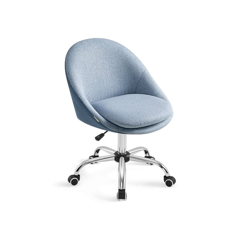 Rootz Blue Swivel Chair - Ergonomic Chair - Rotating Chair - Steel Frame - Cotton-Linen Blend - Adjustable Height - 60cm x 60cm x 80-90cm