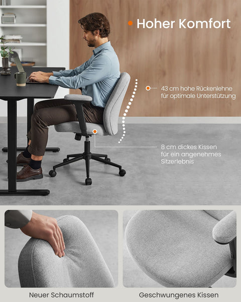 Rootz Ergonomic Desk Chair - Office Chair - Adjustable Armchair - Enhanced Comfort - 66 x 66 x (86.5-94.5) cm