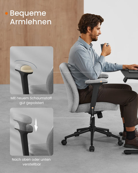 Rootz Ergonomic Desk Chair - Office Chair - Adjustable Armchair - Enhanced Comfort - 66 x 66 x (86.5-94.5) cm