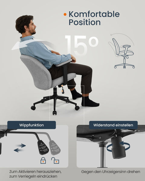 Rootz Ergonomic Desk Chair - Office Chair - Adjustable Armchair - Enhanced Comfort - 66 x 66 x (86.5-94.5) cm