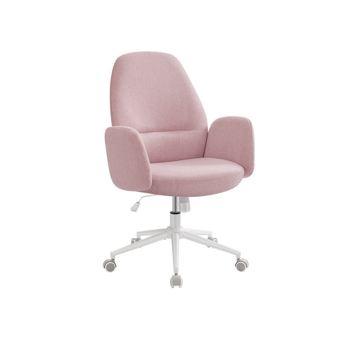 Rootz Swivel Chair Height Adjustable with Armrests - Pastel Pink - Task Chair - Ergonomic Office Chair - 70cm x 70cm x (101-109cm)
