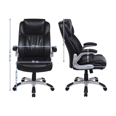 Rootz Ergonomic Office Chair - Desk Chair - Swivel Chair - Double Padded Seat Cushion - Breathable Backrest - Adjustable Height - 113-123cm x 69.5cm x 80cm