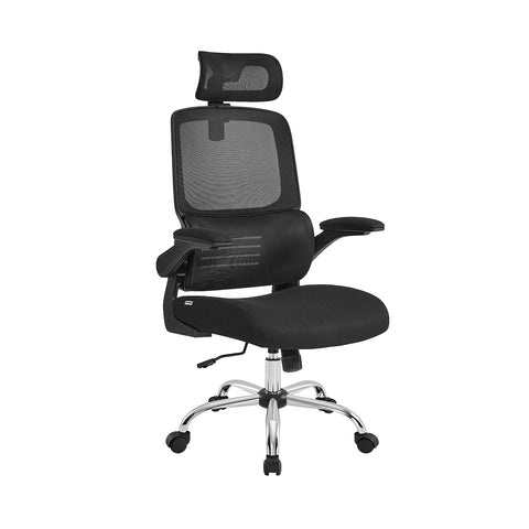 Rootz Ergonomic Office Chair - Desk Chair - Swivel Chair - Steel Frame - Foam Padding - Ink Black - 62cm x 64cm x (114-122)cm - Adjustable Seat Height - Comfortable Seat Size - Supportive Armrests - 13.2kg - 150kg Weight Capacity