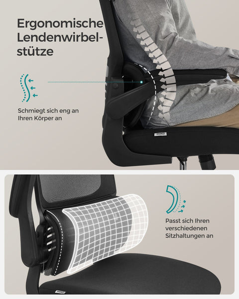 Rootz Ergonomic Office Chair - Desk Chair - Swivel Chair - Steel Frame - Foam Padding - Ink Black - 62cm x 64cm x (114-122)cm - Adjustable Seat Height - Comfortable Seat Size - Supportive Armrests - 13.2kg - 150kg Weight Capacity