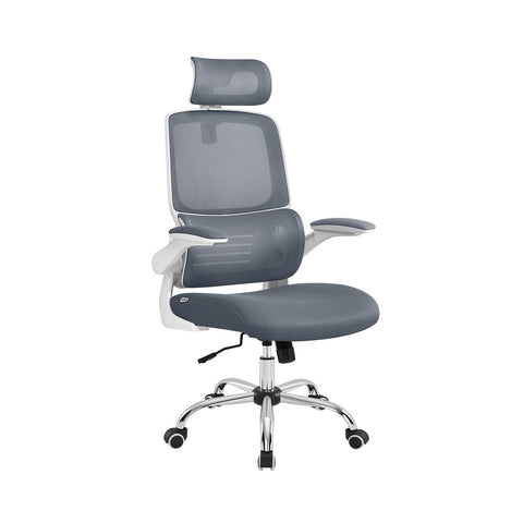 Rootz Dove Gray Office Chair - Ergonomic Chair - Padded Seat - Adjustable Height - Steel Frame - 62cm x 64cm x (114-122)cm