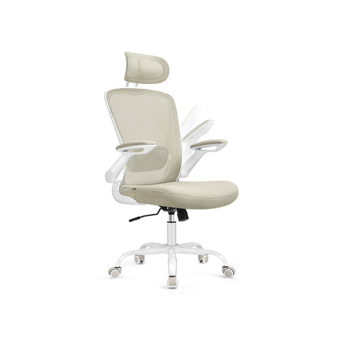 Rootz Ergonomic Office Chair - Mesh - Cappuccino Beige - Plastic Foam - Nylon Steel - 64cm x 64cm x (115-130cm)