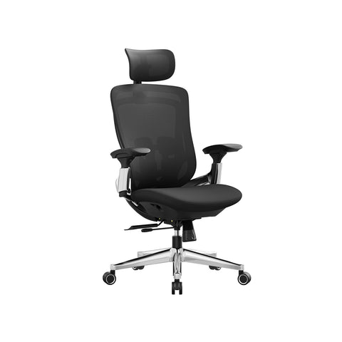 Rootz Ergonomic Office Chair - Desk Chair - Swivel Chair - Steel Frame - Adjustable Height - Ink Black - 70cm x 70cm x (115-125)cm