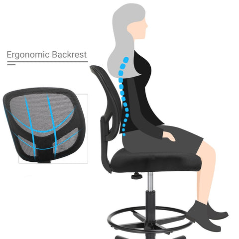 Rootz Swivel Chair - Office Chair - Mesh Backrest - Adjustable Height - Safe Load Capacity - 98.5cm x 48cm x 117.5cm