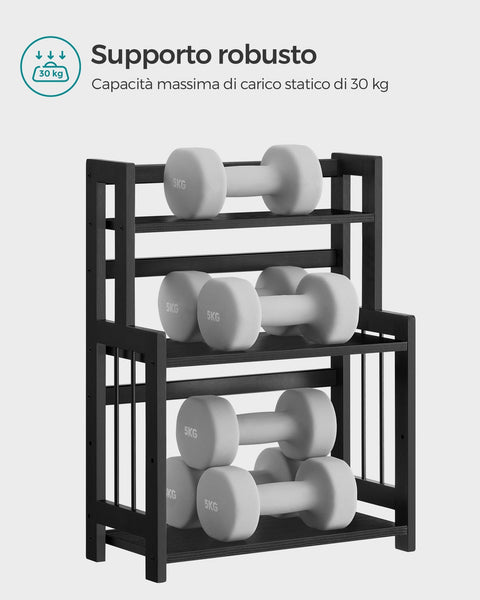 Rootz Spice Rack - 3 Tier Worktop Organizer - Bamboo Stand - MDF Frame - 18cm x 41cm x 53cm