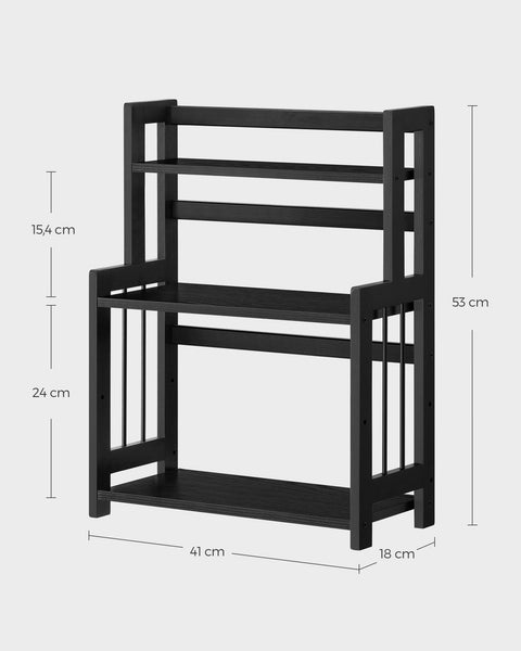 Rootz Spice Rack - 3 Tier Worktop Organizer - Bamboo Stand - MDF Frame - 18cm x 41cm x 53cm
