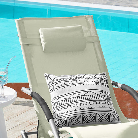 Rootz Elegant Rocking Sun Lounger - Garden Lounger - Rocking Chair - Breathable Fabric - Removable Pillow - Soft Armrests - 150 kg Load Capacity - Dimensions as per Illustration