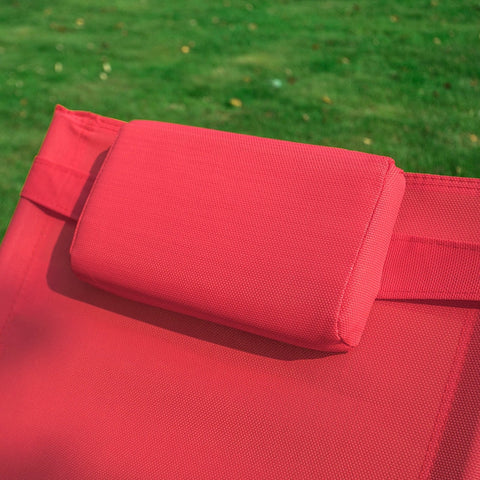 Rootz Elegant Sun Lounger Set - Rocking Sunbed - Garden Lounger - Breathable Fabric - Removable Pillow - Integrated Side Pockets - Soft EVA Armrests - 150 kg Load Capacity - Dimensions as per Illustration