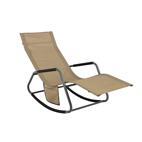 Rootz Garden Lounger - Sun Lounger - Rocking Chair - Ergonomic Design, Side Storage Pocket, Durable Synthetic Fiber - 145cm x 84cm x 57cm